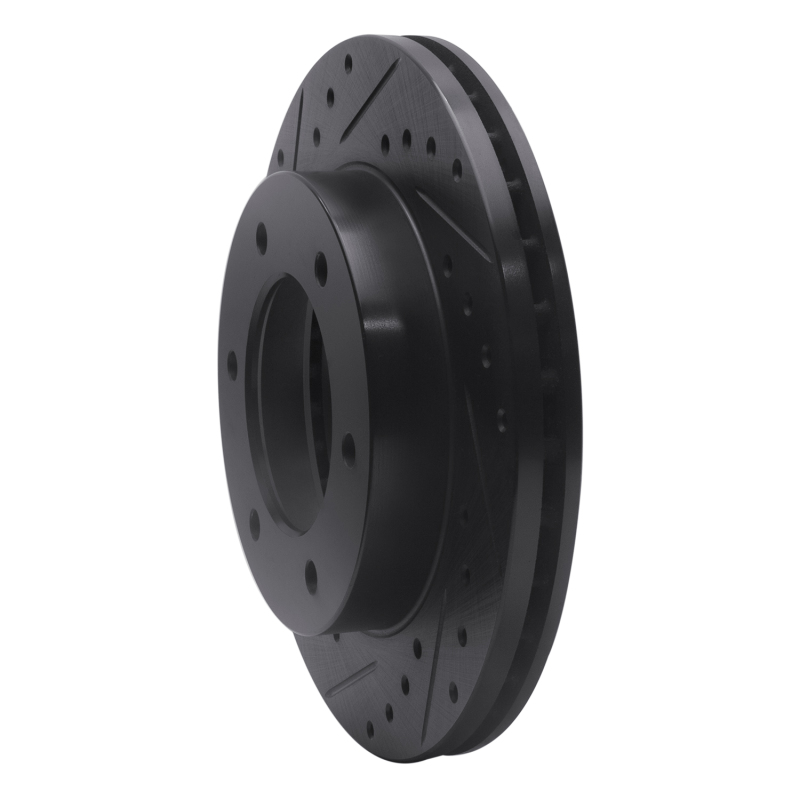 Honda Passport Brake Rotor (1) - Front Left - R1 Concepts - Drilled & Slotted - Black - `01-`04